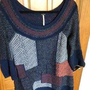 Free People Patchwork Sweater Size Large